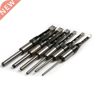 6pcs HSS Twist Drill Bit Square Hole Mortiser Mortising Chis
