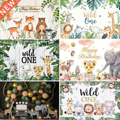 Tropical Jungle Safari 1st Wild One Newborn Baby Birthday Pa