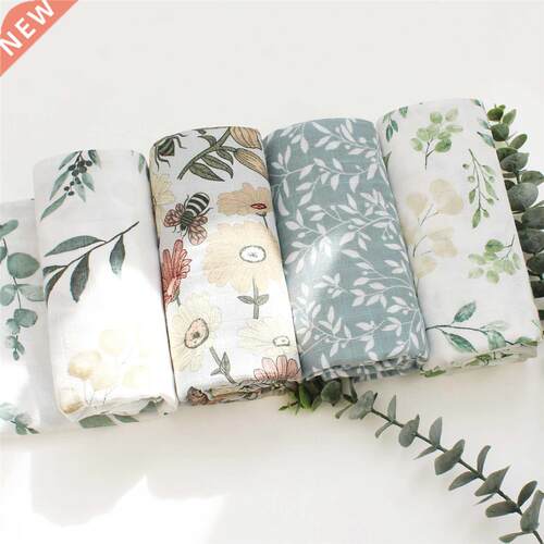 Baby Blankets Newborn Wrap Eucalyptus Leave Printed Organic