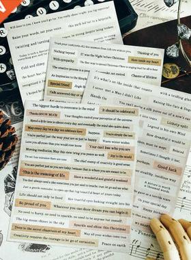 4 Sheets Retro Phrase Stickers Vintage Junk Journal Ephemera