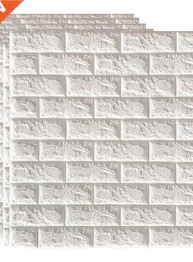 10Pcs Self-Adhesive 3D Brick Sticker  Waterproof Foam