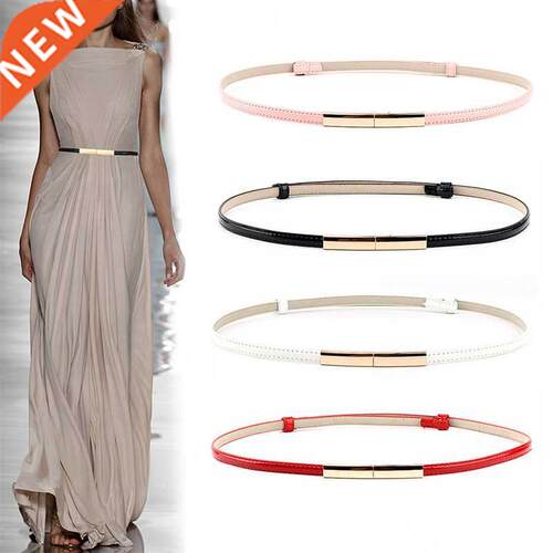 Adjustable Elastic Ladies Dress Waist Belt Slim Leather Wome