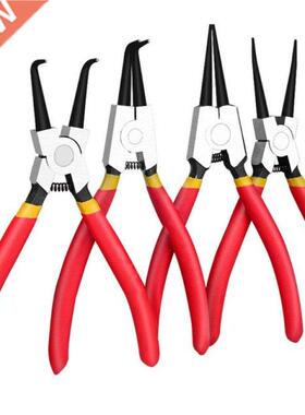 4 Pcs 7in Circlip Pliers Internal External Spring Bent Strai