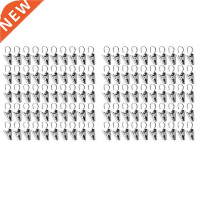100 PCS Stainless Steel Curtain Clips With Hook For Curtain