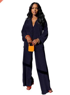 Vesatile and Comfotable leated Wide Leg ants百褶布阔腿裤