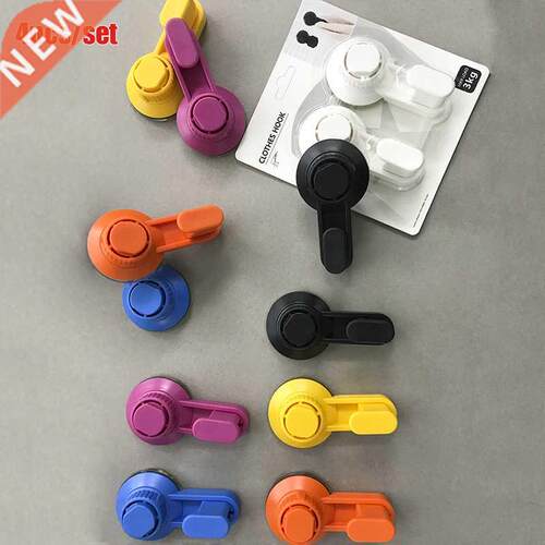 4pcs Colorful Vacuum Sucker Hook Punch-Free Bathroom Kitchen