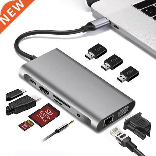 USB Type C Hub Type-C To HDMI 4K VGA Adapter RJ45 Lan Ethern