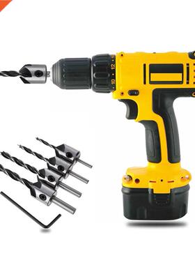 4pcs Countersink Drill Bit Drill Press Set Reamer Woodworkin