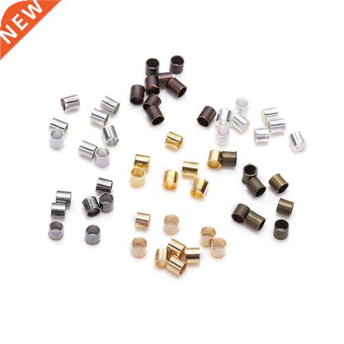 150-500pcs 1.5 2.0 2.5mm Gold Copper Tube Crimp End Beads St