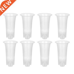 5 Inch 8Pcs Clear Flower Pot Planter Plastic Orchid Pot with