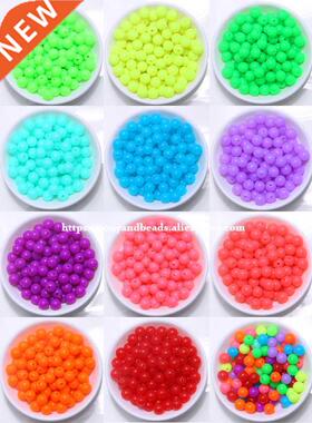 Shining Fluorescence Acrylic Round Spacer eads 6 8 10 MM Pi