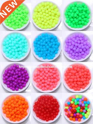 Shining Fluorescence Acrylic Round Spacer eads 6 8 10 MM Pi