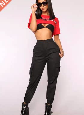 2020 Harem pants multi-pocket overalls women's overalls