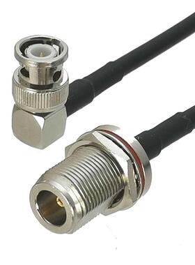1Pcs RG58 N Female jack Bulkhead to BNC Male Plug Right angl