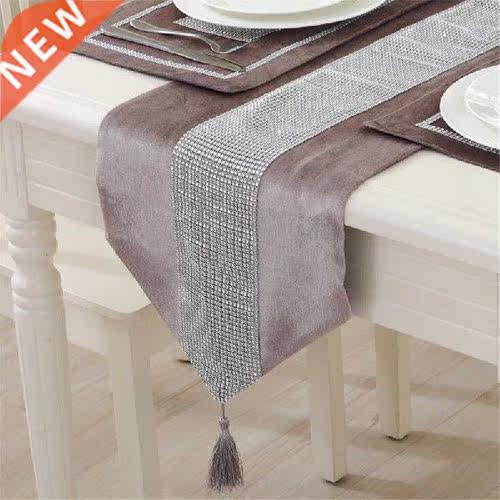 Modern Diamond Velvet Table Runner Dining Placemats