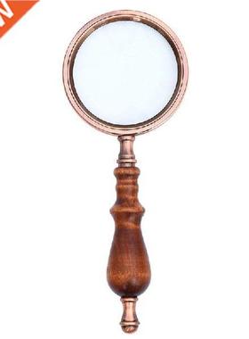 Wood Handle Handheld Magnifier,10X Antique Handle Magnifier