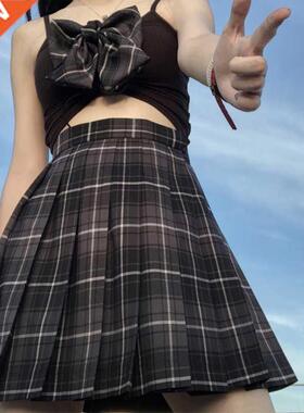 Women Micro Skirt Plaid Pleated Skirt Black Mini Skirts Wome