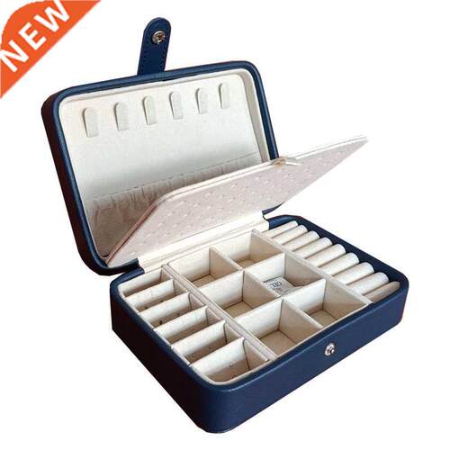 New 2021 Leather Portable Jewelry Box Double Simple Earrings