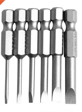6Pcs/Set 50mm 2.0-6.0mm Flat Head Slotted Tip Screwdrivers B