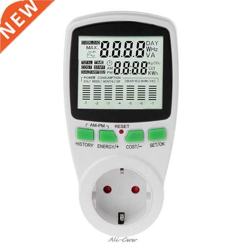 Large LCD EU Digital Meter Voltage Wattmeter Power Electrici