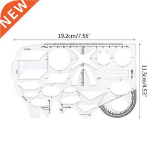 1 Pc Clear Geometry Ruler Architectural Templates Drawing Te