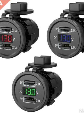 5V 2.1A Waterproof Dual Ports USB Charger Socket Adapter Pow