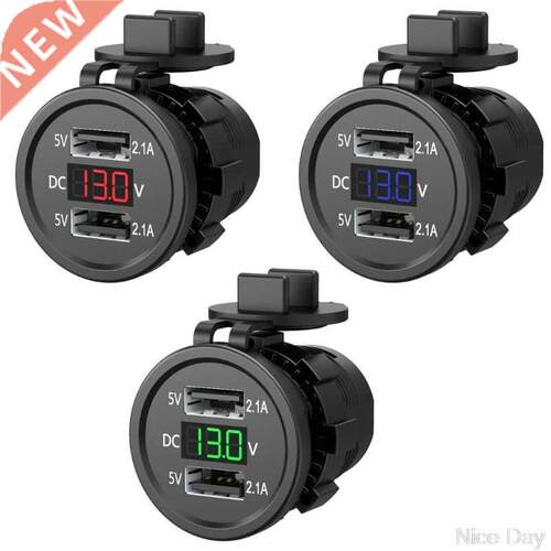 5V 2.1A Waterproof Dual Ports USB Charger Socket Adapter Pow