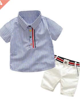 Summer Children Baby Clothes ort Sleeve Striped irt Pant