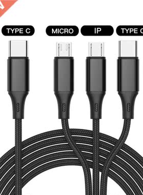 3 In 1 USB Cable Type C To USB C Micro USB Phone Charger Cab