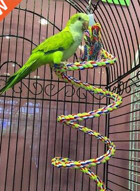 New Parrot Rope Hanging Braided Budgie Chew Rope Bird Cage