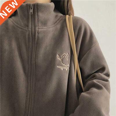 Casual Fleece Thick Hoodies Women Jacket Autumn Winter Korea