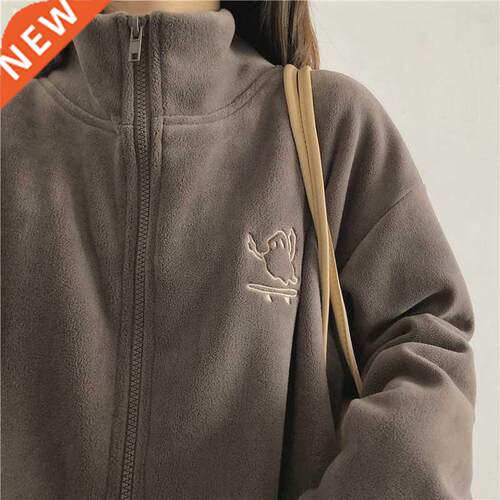 Casual Fleece Thick Hoodies Women Jacket Autumn Winter Korea