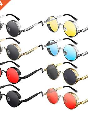 Fashion Steampunk Sunglasses UV400 High Quality Colored Lens