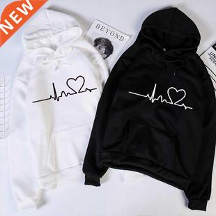 Women Hoodies Casual Harajuku Love Printed Hoodie Autumn Win