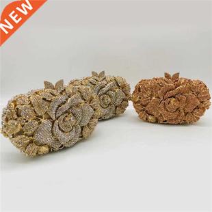 Luxury Diamond Clutch Wedding Bridal Crystal Inlaid Handbag