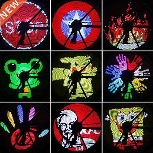 128 LEDs Bike Light Wireless Bicycle Spokes Lights Color Cha
