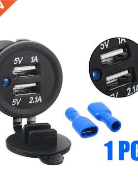 Universal Car Motorcycle 2.1A Dual USB Port Charger Power So