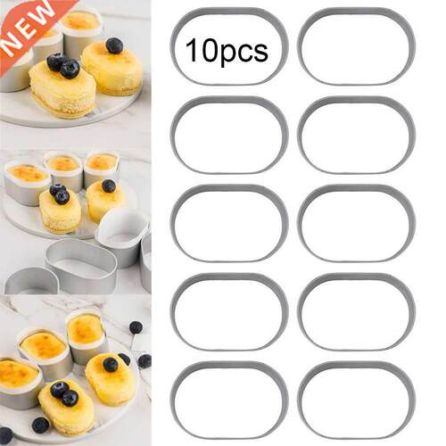 10PCS Baking Mold Mini Aluminium Oval Egg Shape Cheese Cake