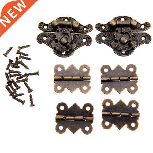 6Pcs/set Cabinet Hinges with Antique Bronze Jewelry Wooden B
