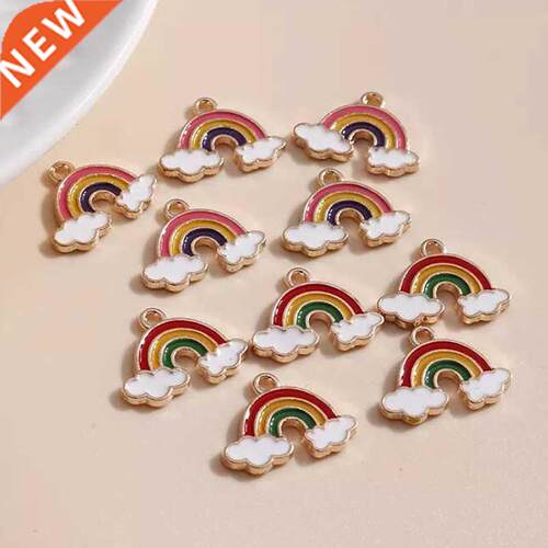 10pcs/lot 17*14mm Enamel Rainbow Cloud Charms for Jewelry Fi