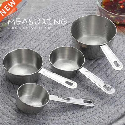 4Pcs Stainless Steel Measuring Cup Spoon Seasoning Scoop