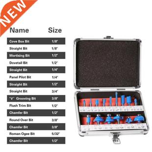 12/15/24PCS Woodworking Milling Cutters Set 6mm Shank Carbid