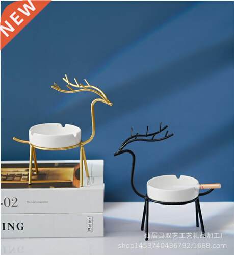 Europen-Style Iron Deer Cermic shtry Decortion Home