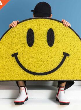 Home Smiley Face Door Mat Carpet PVC Anti-Slip Mat Living Ro