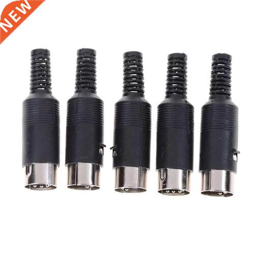 5pcs DIN male Plug Cable Connector 5 Pin with Handle Color W