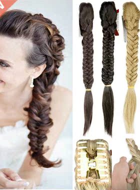 22 Inch Hair Long Straight tail Clip In Braided tail Fishtai