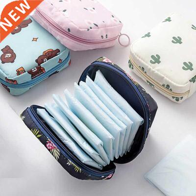 Women Small Cosmetic Bag Set Zipper Girls Mini Sanitary Napk