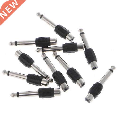 10 Pcs RCA Female Jack To 6.35mm 1/4