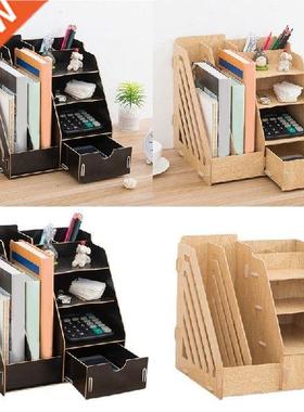 Multi-Functional Office Supplies File Racks Wooden Desktop