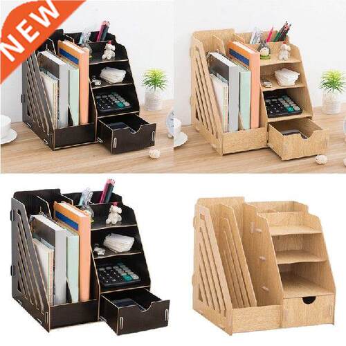 Multi-Functional Office Supplies File Racks Wooden Desktop